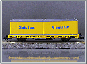 Vagón plataforma Tipo Kls contenedores construcción obras GleisBau - DB