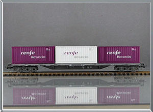 Vagón plataforma contenedores Tipo Rs Renfe Operadora - Renfe