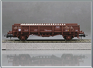 Vagón plataforma Serie 30000 con traviesas - Renfe