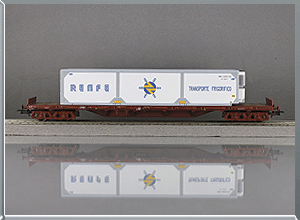 Vagón plataforma Tipo MMQ - Contenedor frigorífico - Renfe