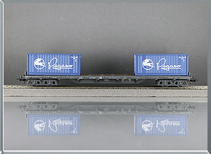 Vagón plataforma Tipo Rs contenedores - Renfe