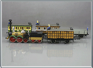 Set locomotora vapor Sajonia, coches pasajeros y vagones mercancías - KSSEB