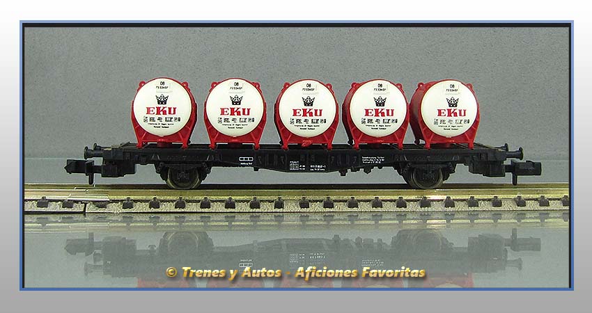 Vagón con 5 depósitos "EKU" Lbs-598 DB