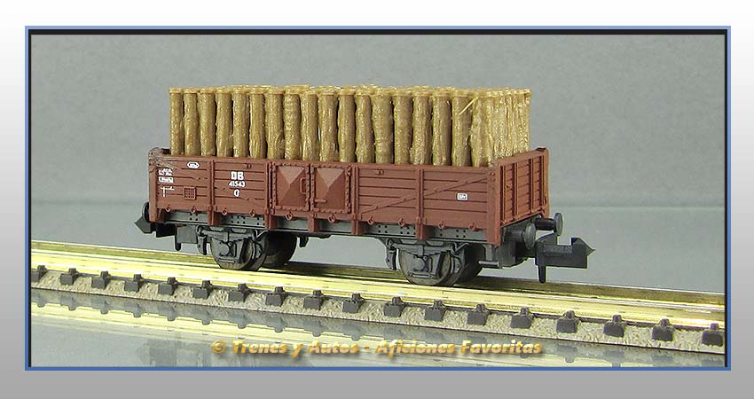 Vagón bordes medio carga madera O-10 DB