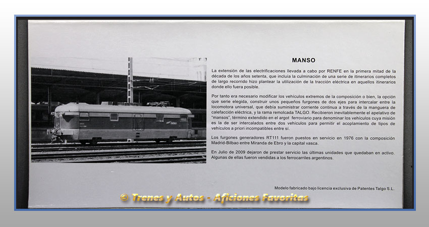 Furgón generador RT111 Talgo "Manso" - Renfe