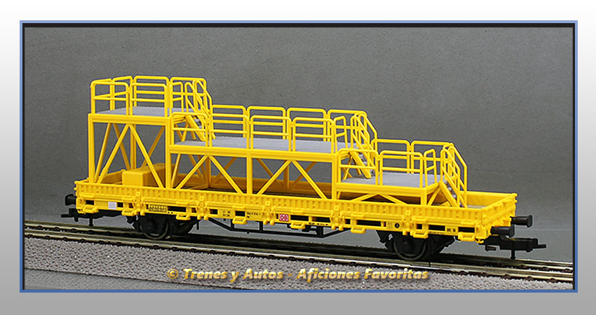 Vagón bordes bajos Tipo Kls mantenimiento catenaria - DB