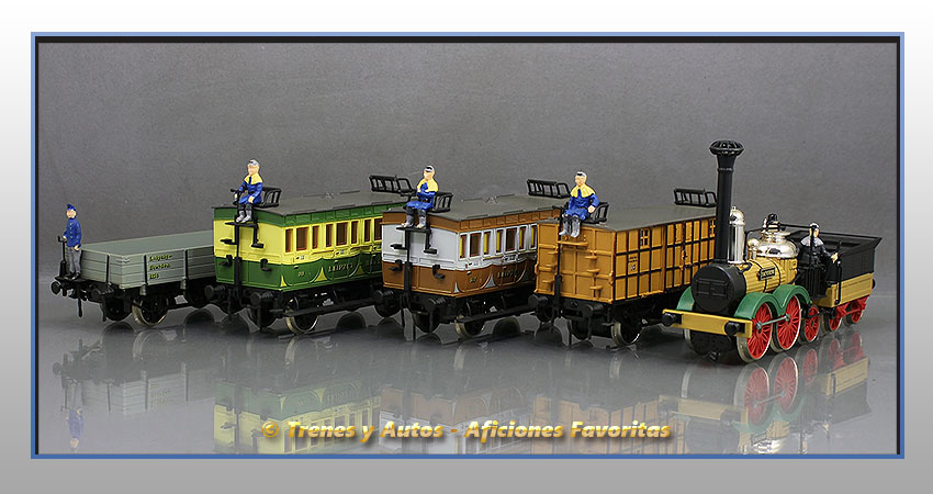 Set locomotora vapor Sajonia, Coches pasajeros y Vagones mercancías