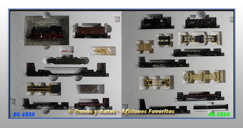 Set 1º y 2º tren militar Locomotora vapor BR 81 y vagones varios - DB