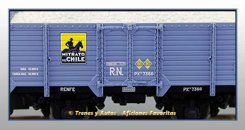 Vagón borde alto Tipo X "Nitrato de Chile" - Renfe