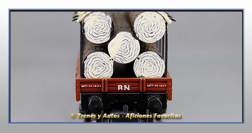 Vagón telero carga troncos Tipo M2 - Renfe