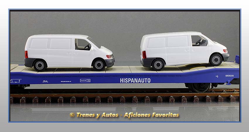 Vagón plataforma articulada Tipo Ladks "Transfesa-Hispanauto" - Renfe