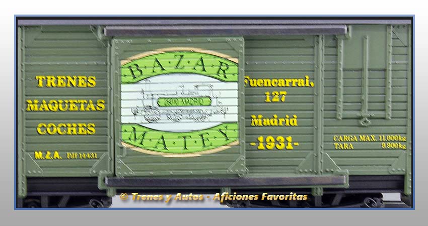 Vagón cerrado con garita Tipo J "Bazar Matey" - M.Z.A.