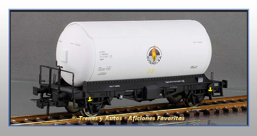 Vagón cisterna gases licuados Tipo Zgkk "Butano" - Renfe