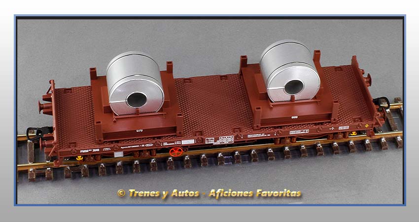 Vagón plataforma con bobinas Tipo Rgmms - Renfe