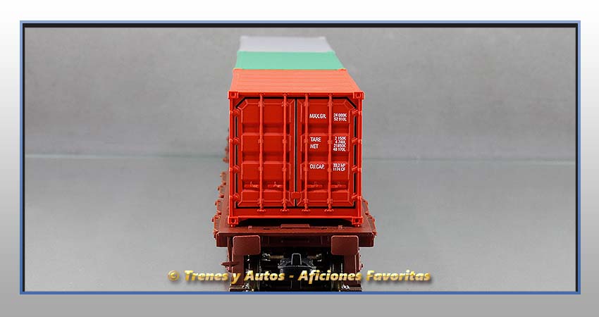 Vagón plataforma contenedores Tipo Rs Serie MMQ - Renfe