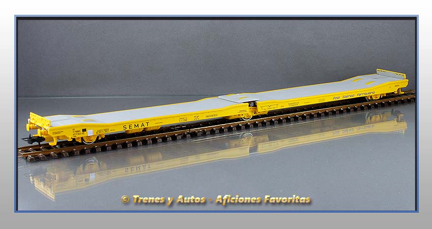 Vagón plataforma articulada Ladks "Semat-Pool Ibérico Ferroviario - Renfe