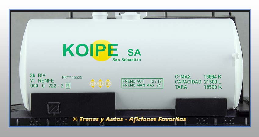 Vagón cisterna Tipo PR "Koipe SA" - Renfe