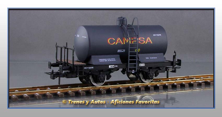 Vagón cisterna unificada balconcillo "Campsa" - Renfe