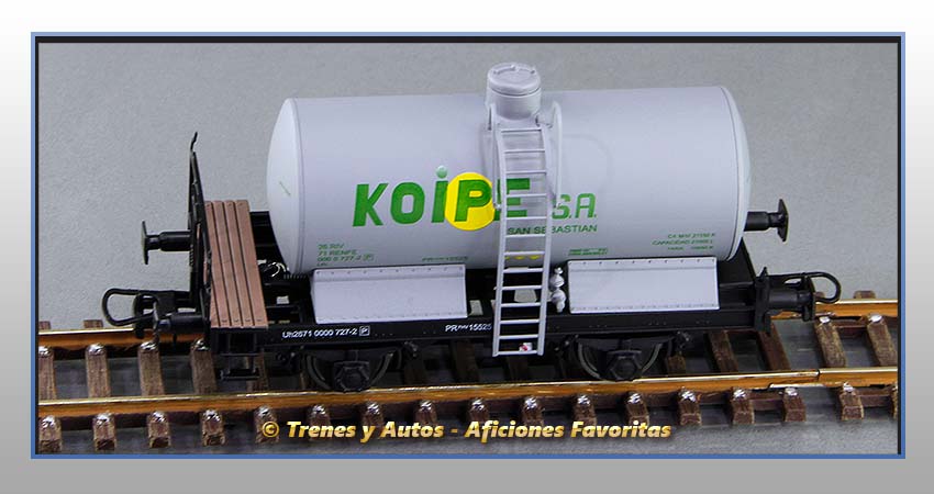 Vagón cisterna unificada balconcillo Tipo Uh "Koipe SA" - Renfe