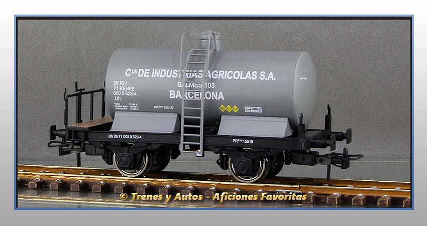 Vagón cisterna unificada balconcillo Tipo Uh "Industrias Agrícolas" - Renfe
