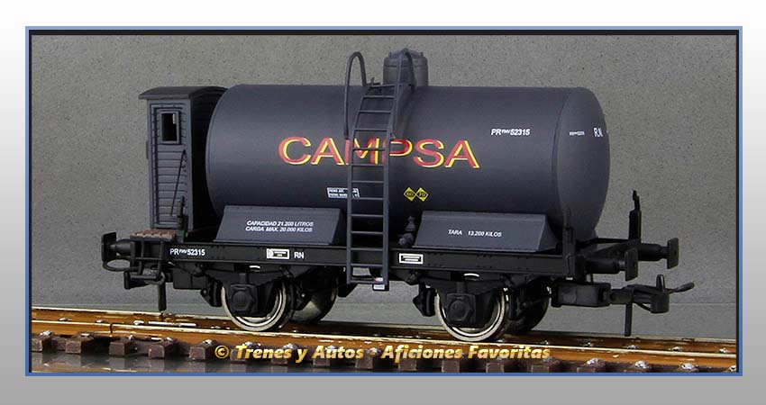 Vagón cisterna unificada con garita "Campsa" - Renfe