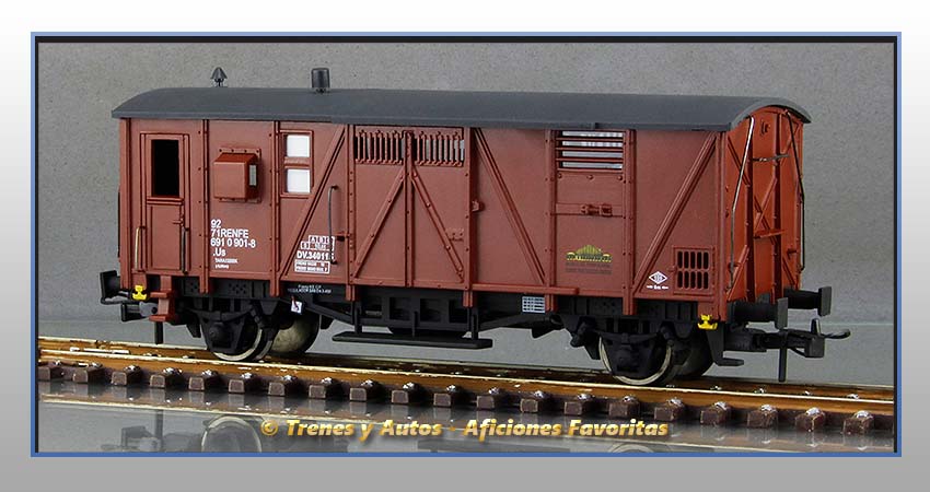 Vagón furgón con departamento jefe de tren Tipo DV - renfe