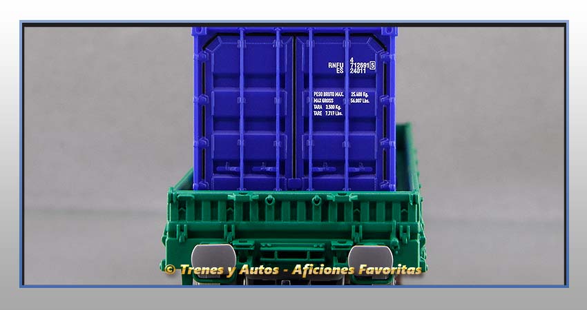 Vagón plataforma contenedores Tipo Ks "Transporte Combinado" - Renfe