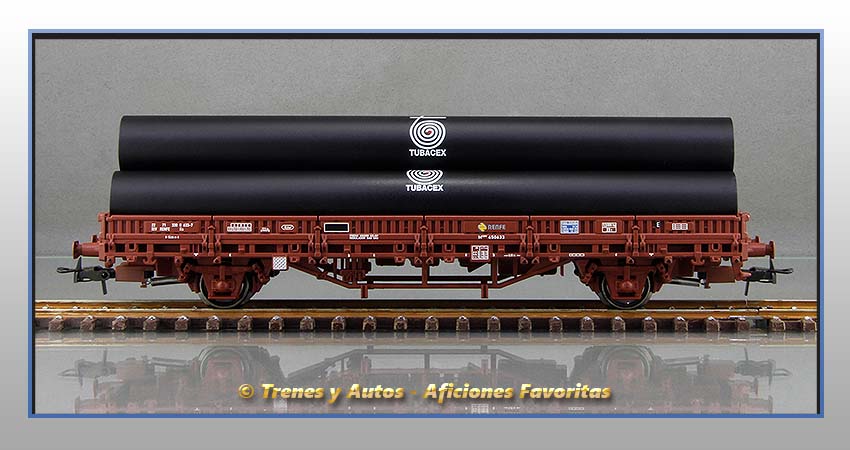 Vagón plataforma Tipo Ks Carga tubos "Tubacex" - Renfe