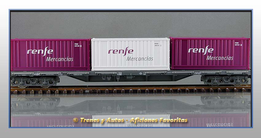 Vagón plataforma contenedores Tipo Rs "Renfe Operadora" - Renfe