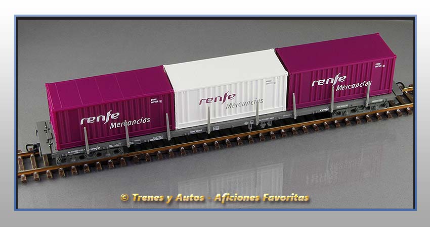 Vagón plataforma contenedores Tipo Rs "Renfe Operadora" - Renfe
