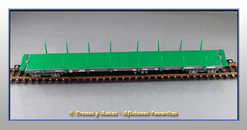 Vagón plataforma Tipo Rs Carga traviesas - Renfe
