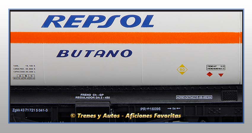 Vagones cisterna gases licuados Zgkk "Repsol-Butano" - Renfe