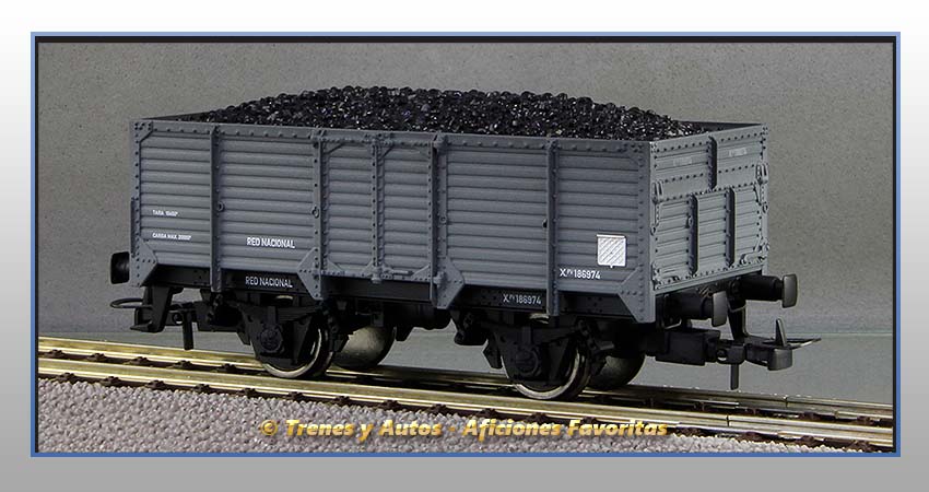 Vagón abierto borde alto Tipo X Carga carbón - Renfe