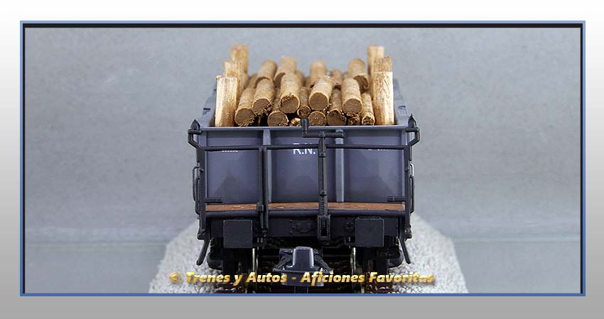 Vagón borde medio Tipo X1 balconcillo Carga madera "T.E." - Renfe