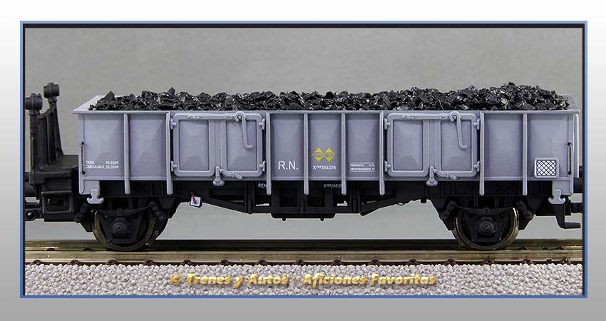 Vagón borde medio Tipo X1 balconcillo Carga carbón - Renfe