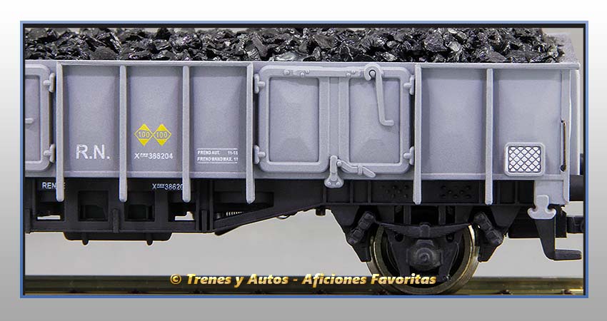 Vagón borde medio Tipo X1 balconcillo Carga carbón - Renfe