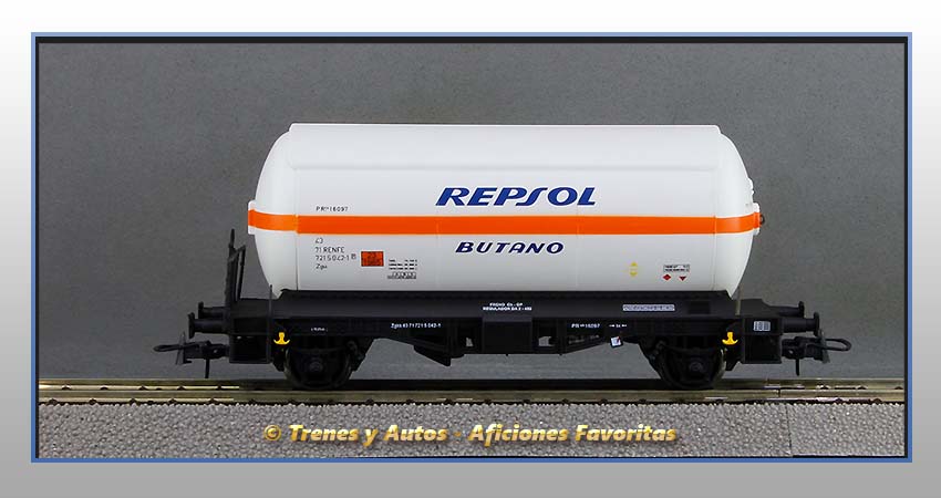 Vagón cisterna gases licuados Tipo PR Zgkk "Repsol-Butano" - Renfe
