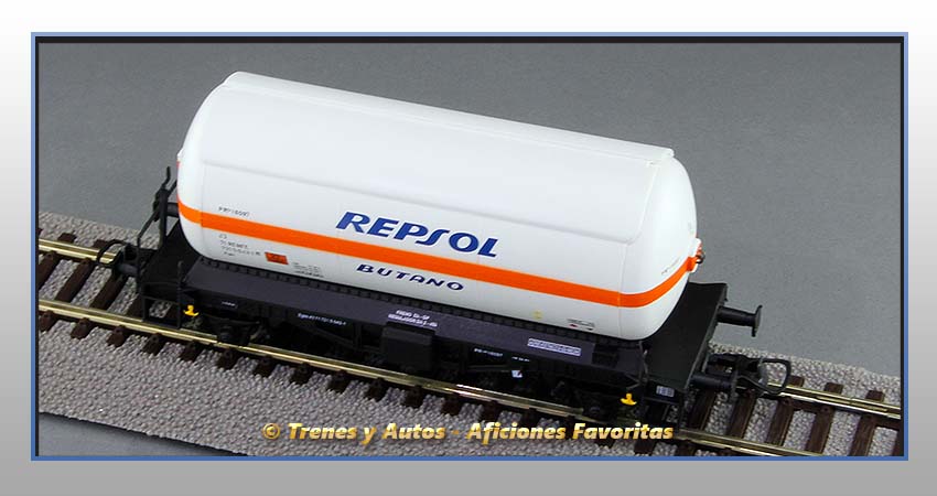 Vagón cisterna gases licuados Tipo PR Zgkk "Repsol-Butano" - Renfe