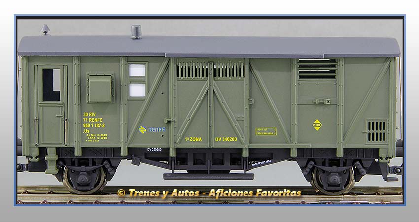 Furgón equipaje Tipo DV-Us con departamento Jefe de tren - Renfe