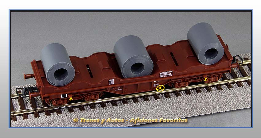 Vagón plataforma portabobinas Tipo Shmms - Renfe