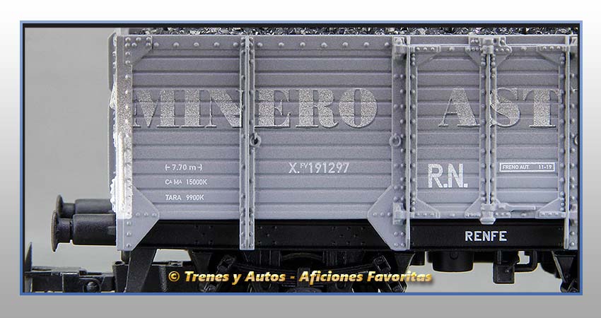 Vagones borde alto con/sin garita Serie X "Minero Astur S.A." - Renfe