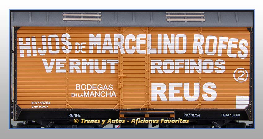 Vagón transporte vino foudre "Vermut Rofinos" - Renfe