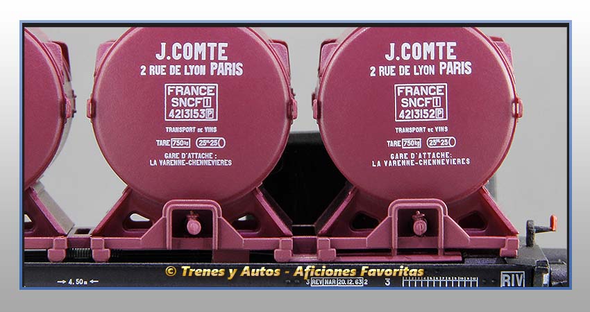 Vagón portacontenedores cisternas "J. Comte" - SNCF