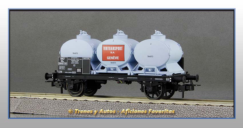 Vagón portacontenedores cisterna "Vintransport" - SNCF