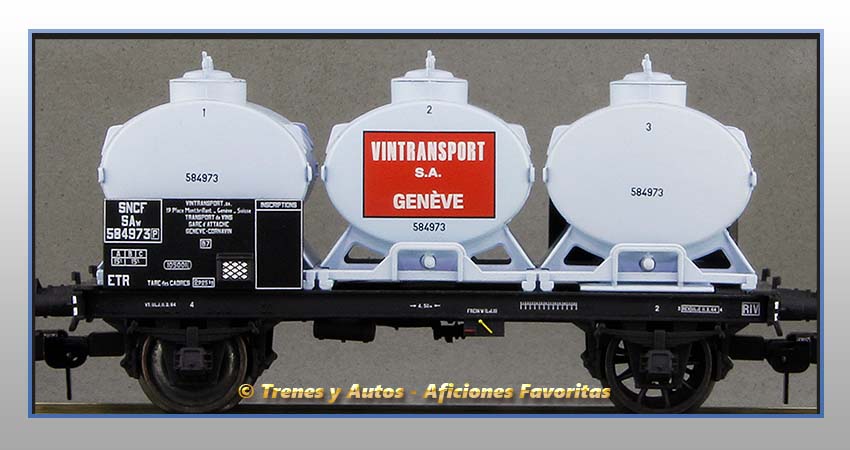 Vagón portacontenedores cisterna "Vintransport" - SNCF