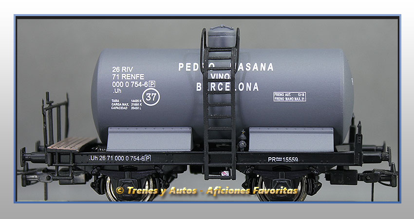 Vagón cisterna unificada Tipo PR con balconcillo "Pedro Masana" - Renfe