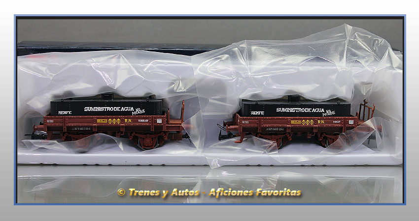 Set vagones plataforma unificado con aljibe - Renfe