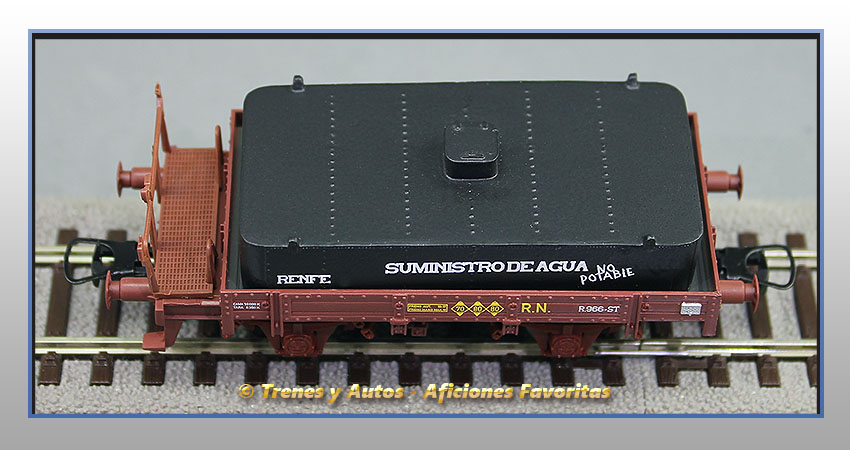 Vagón plataforma unificado con aljibe R.966-ST - Renfe