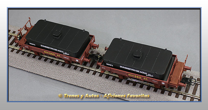 Set vagones plataforma unificado con aljibe - Renfe