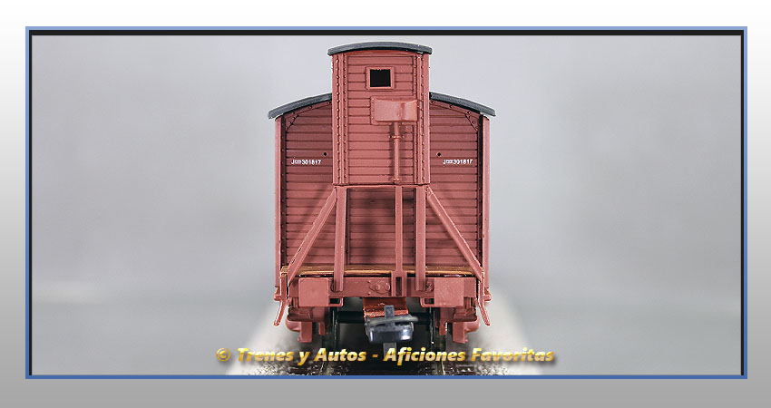 Vagón cerrado Tipo J con garita elevada (Rojo óxido) - Renfe